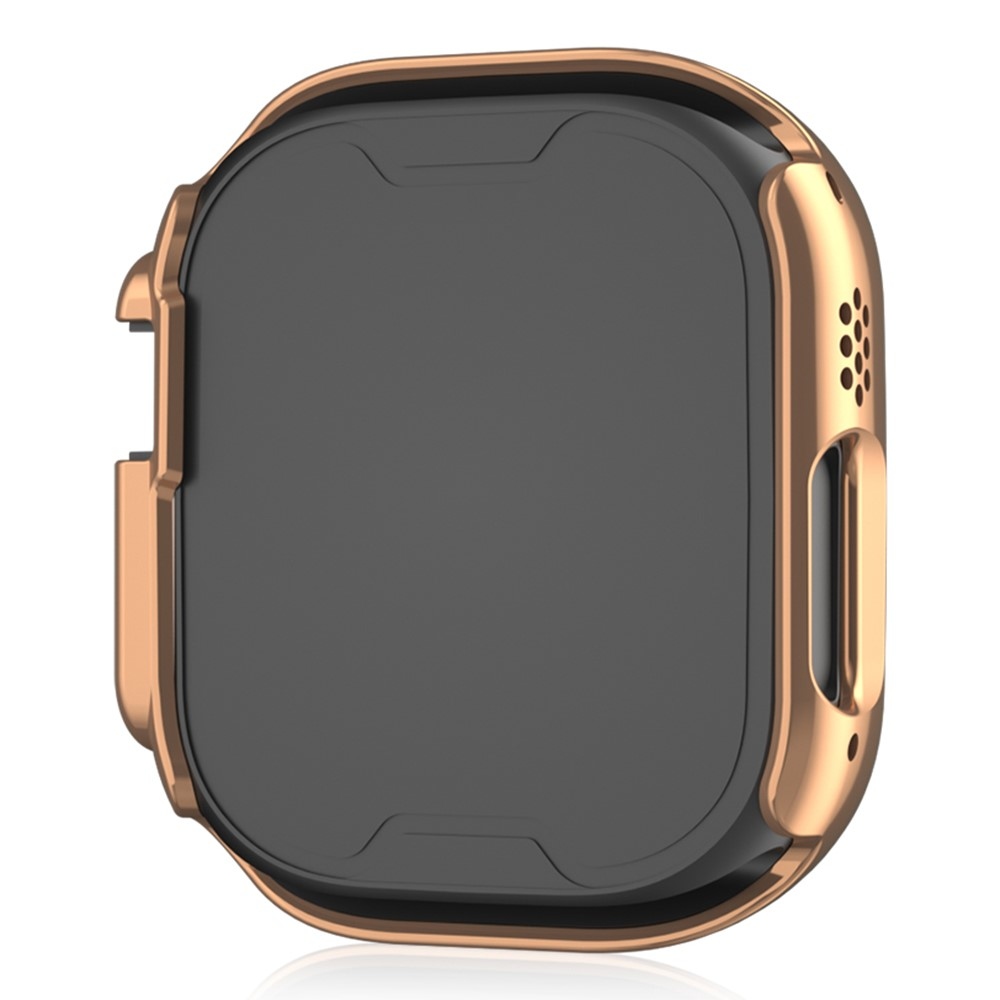 Decory plastové nasadzovacie puzdro s kamienkami na Apple Watch Ultra 4/3/2/1 49mm - ružovozlaté