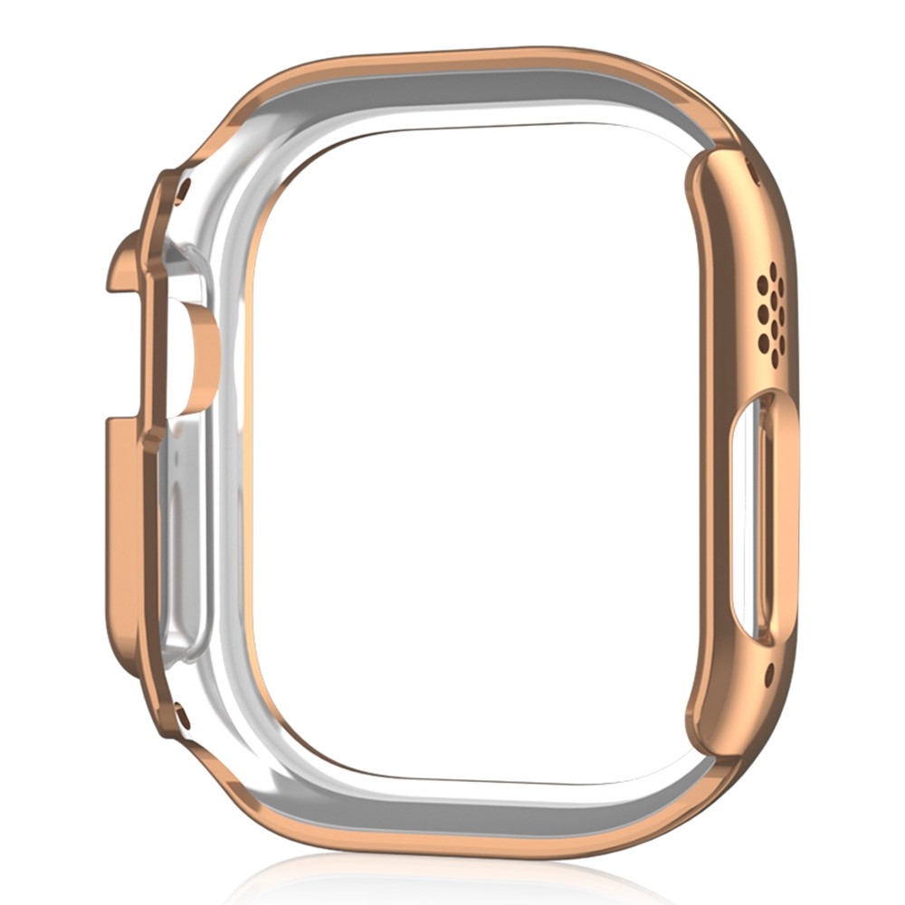 Decory plastové nasadzovacie puzdro s kamienkami na Apple Watch Ultra 4/3/2/1 49mm - ružovozlaté