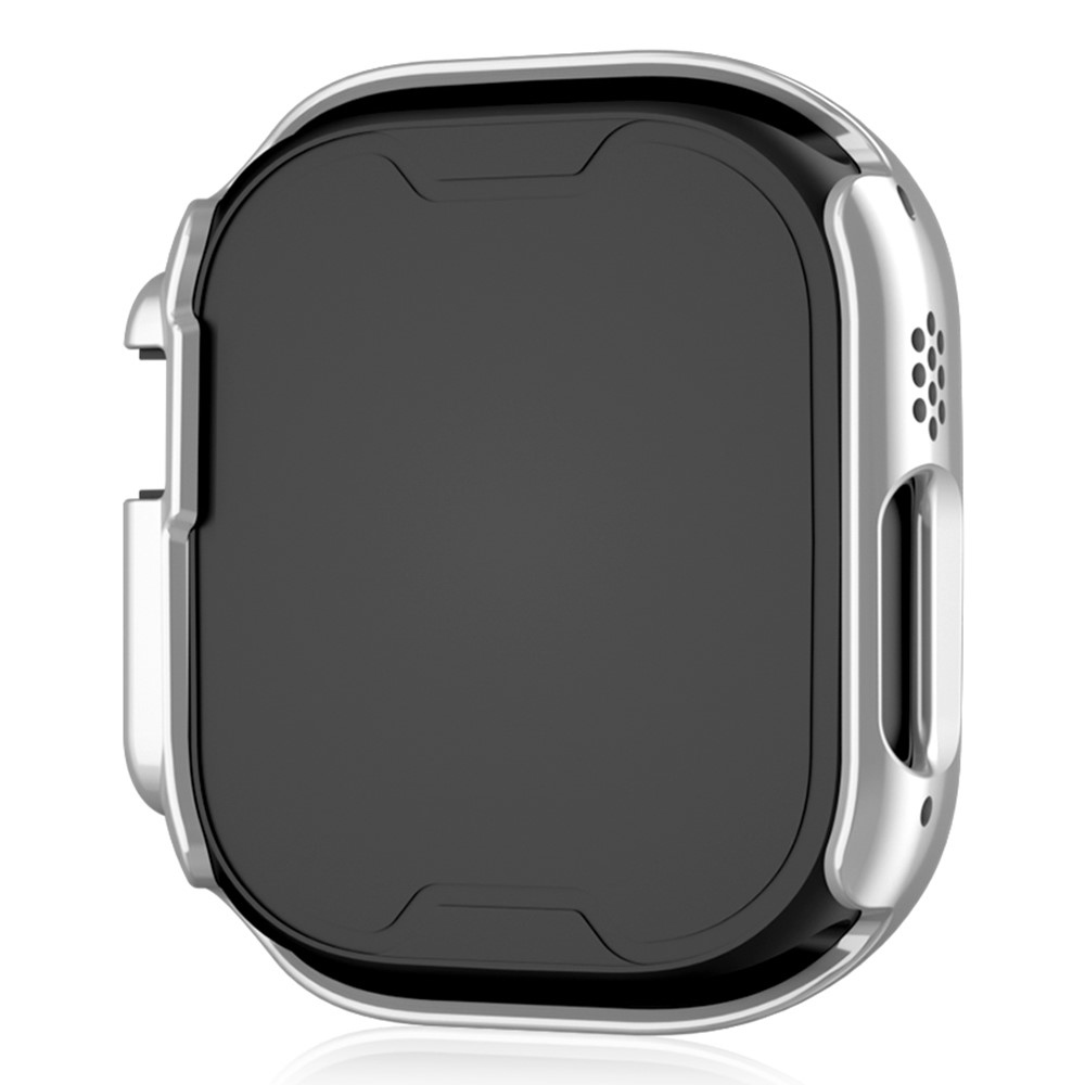Decory plastové nasadzovacie puzdro s kamienkami na Apple Watch Ultra 4/3/2/1 49mm - strieborné