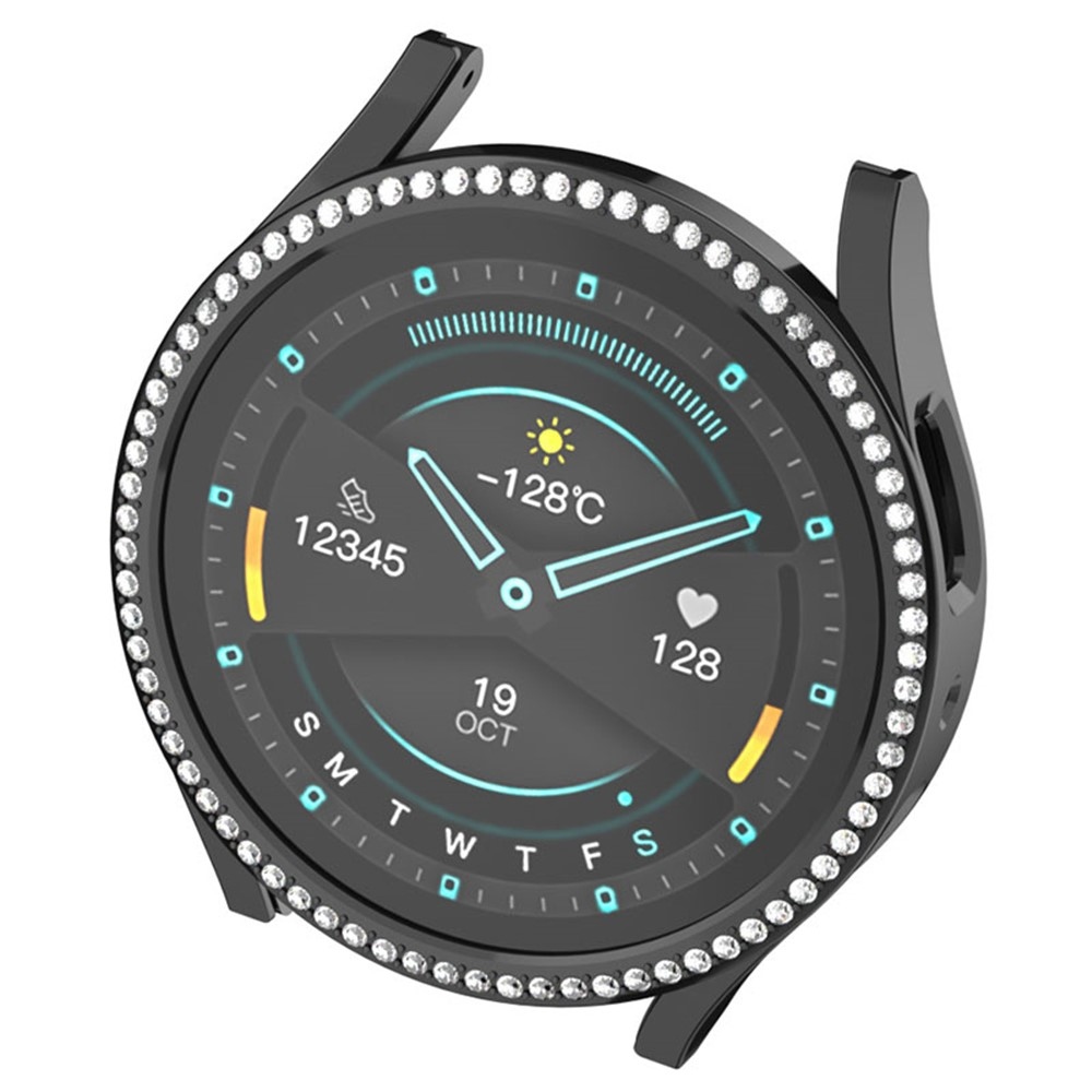 Decory plastové nasadzovacie puzdro s kamienkami na Samsung Galaxy Watch7 44mm - čierne