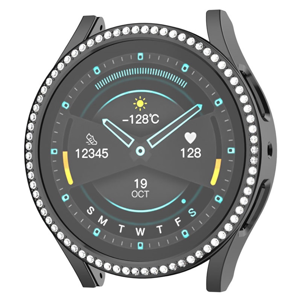 Decory plastové nasadzovacie puzdro s kamienkami na Samsung Galaxy Watch7 44mm - čierne