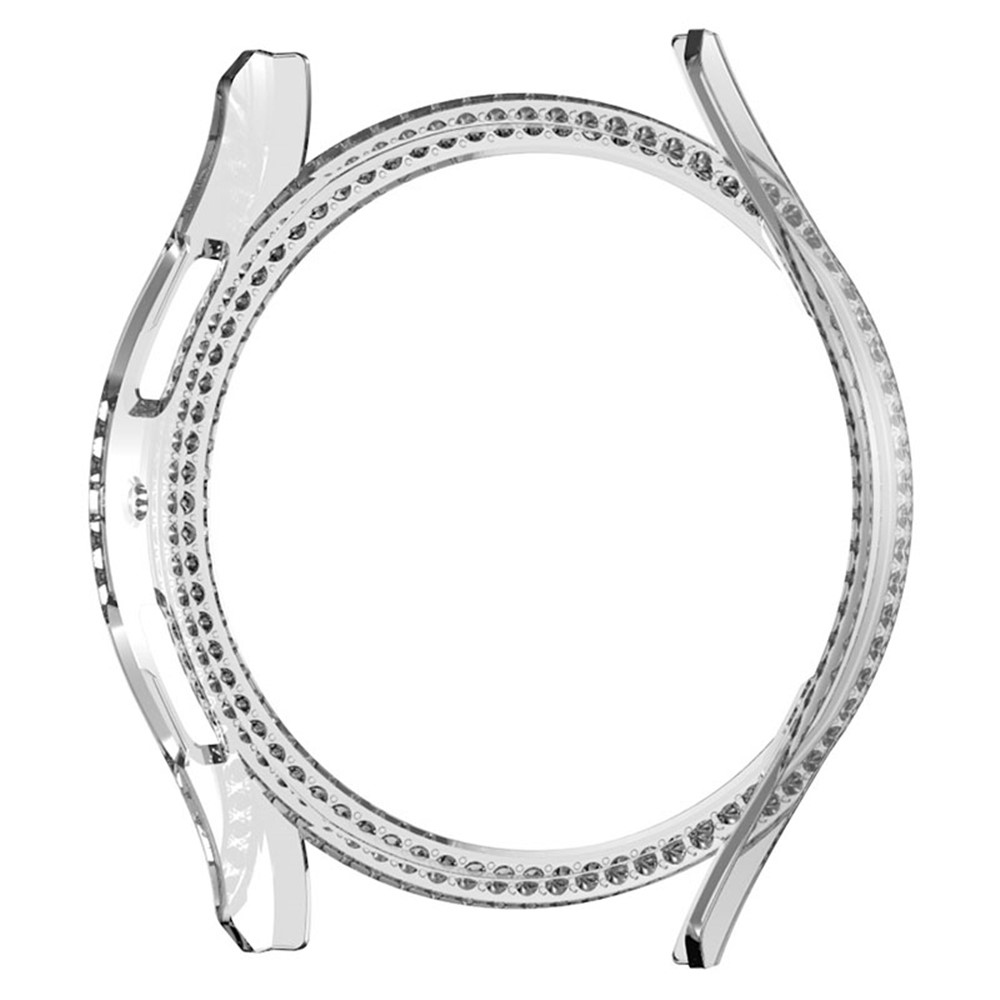 Decory plastové nasadzovacie puzdro s kamienkami na Samsung Galaxy Watch7 44mm - priehľadné