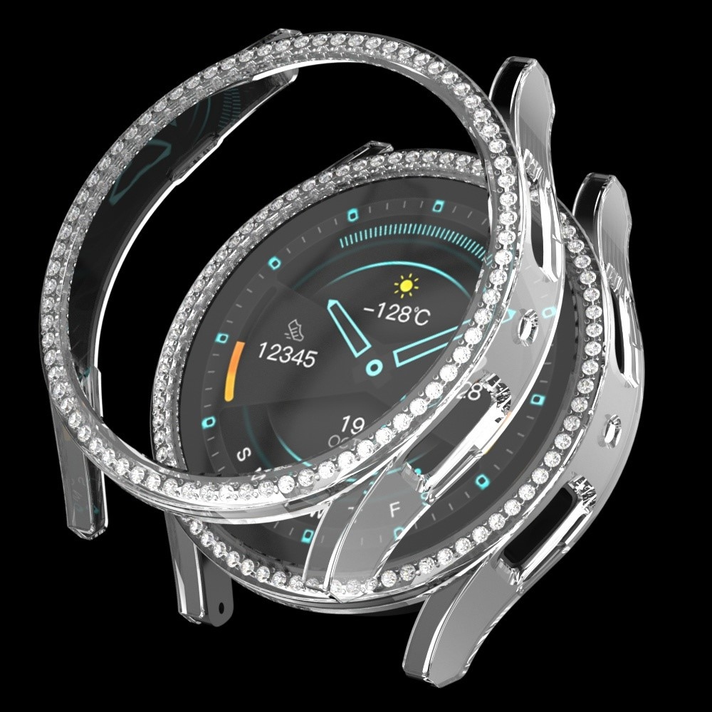 Decory plastové nasadzovacie puzdro s kamienkami na Samsung Galaxy Watch7 44mm - priehľadné
