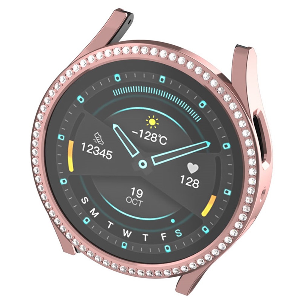 Decory plastové nasadzovacie puzdro s kamienkami na Samsung Galaxy Watch7 44mm - ružové
