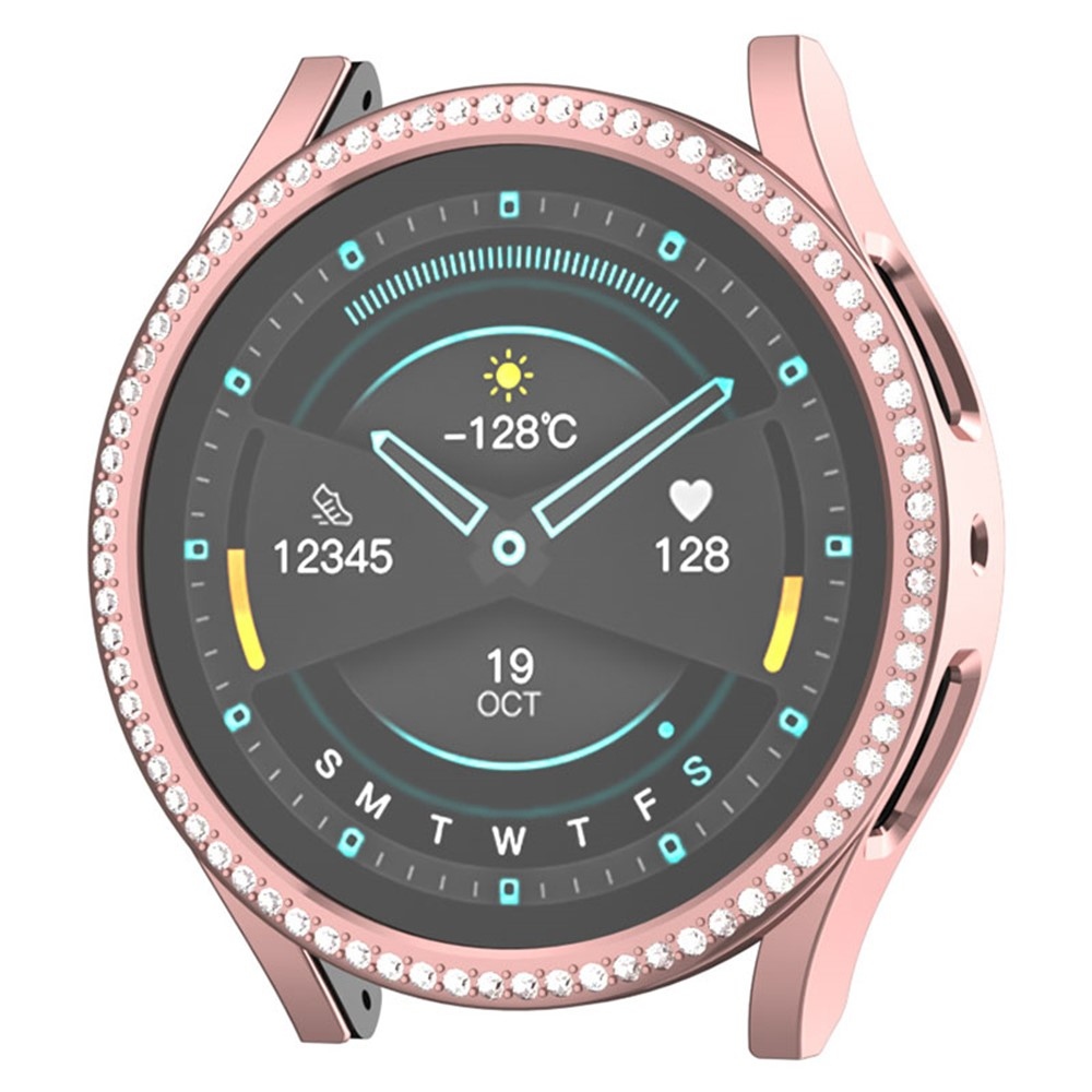 Decory plastové nasadzovacie puzdro s kamienkami na Samsung Galaxy Watch7 44mm - ružové