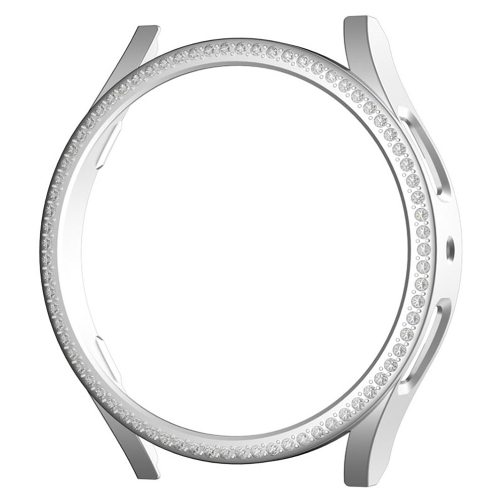 Decory plastové nasadzovacie puzdro s kamienkami na Samsung Galaxy Watch7 44mm - strieborné