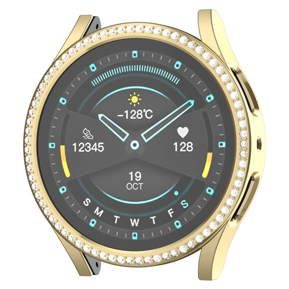 Decory plastové nasadzovacie puzdro s kamienkami na Samsung Galaxy Watch7 44mm - zlaté