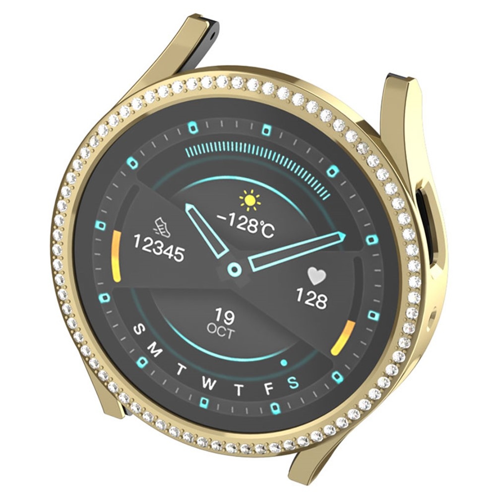 Decory plastové nasadzovacie puzdro s kamienkami na Samsung Galaxy Watch7 44mm - zlaté
