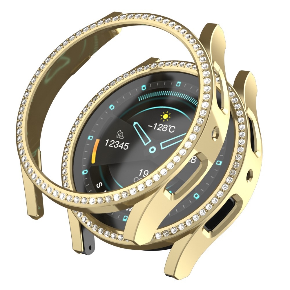 Decory plastové nasadzovacie puzdro s kamienkami na Samsung Galaxy Watch7 44mm - zlaté