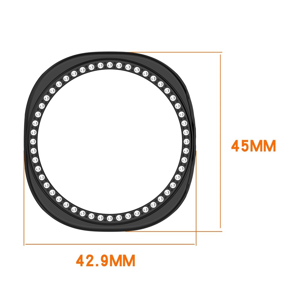 Decory plastové nasadzovacie puzdro s kamienkami na Samsung Galaxy Watch8 40mm - čierne