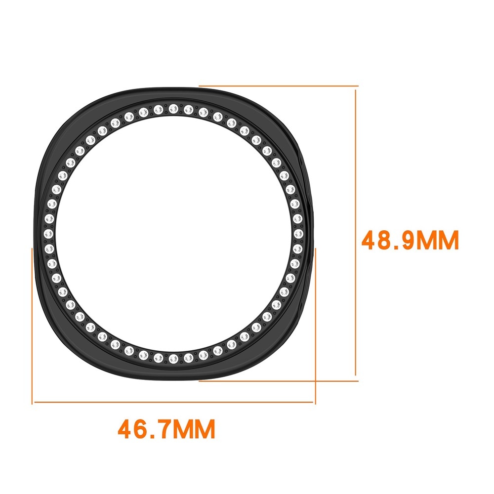 Decory plastové nasadzovacie púzdro s kamienkami na Samsung Galaxy Watch8 44mm - čierne