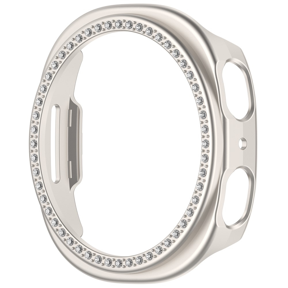 Decory plastové nasadzovacie puzdro s kamienkami na Samsung Galaxy Watch9 40mm - béžové