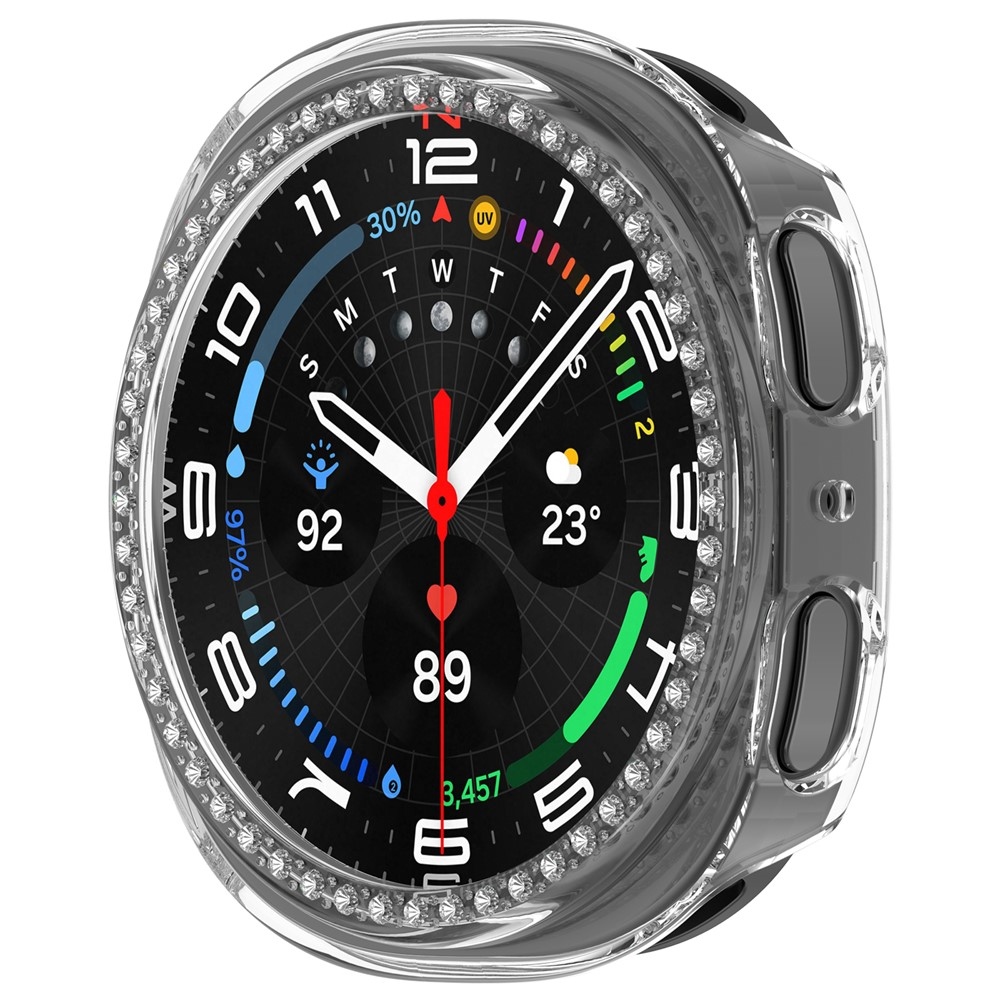 Decory plastové nasadzovacie puzdro s kamienkami na Samsung Galaxy Watch9 40mm - priehľadné