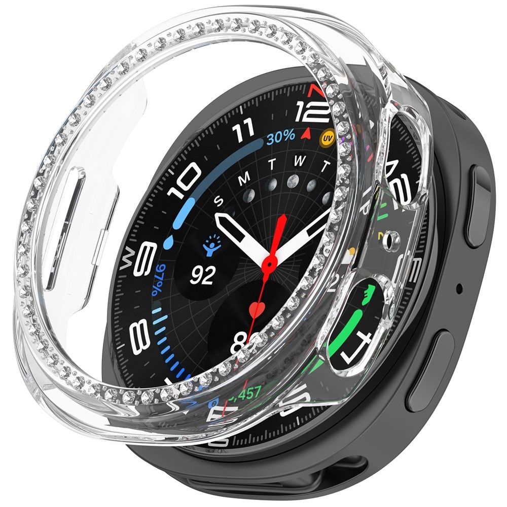 Decory plastové nasadzovacie puzdro s kamienkami na Samsung Galaxy Watch9 40mm - priehľadné