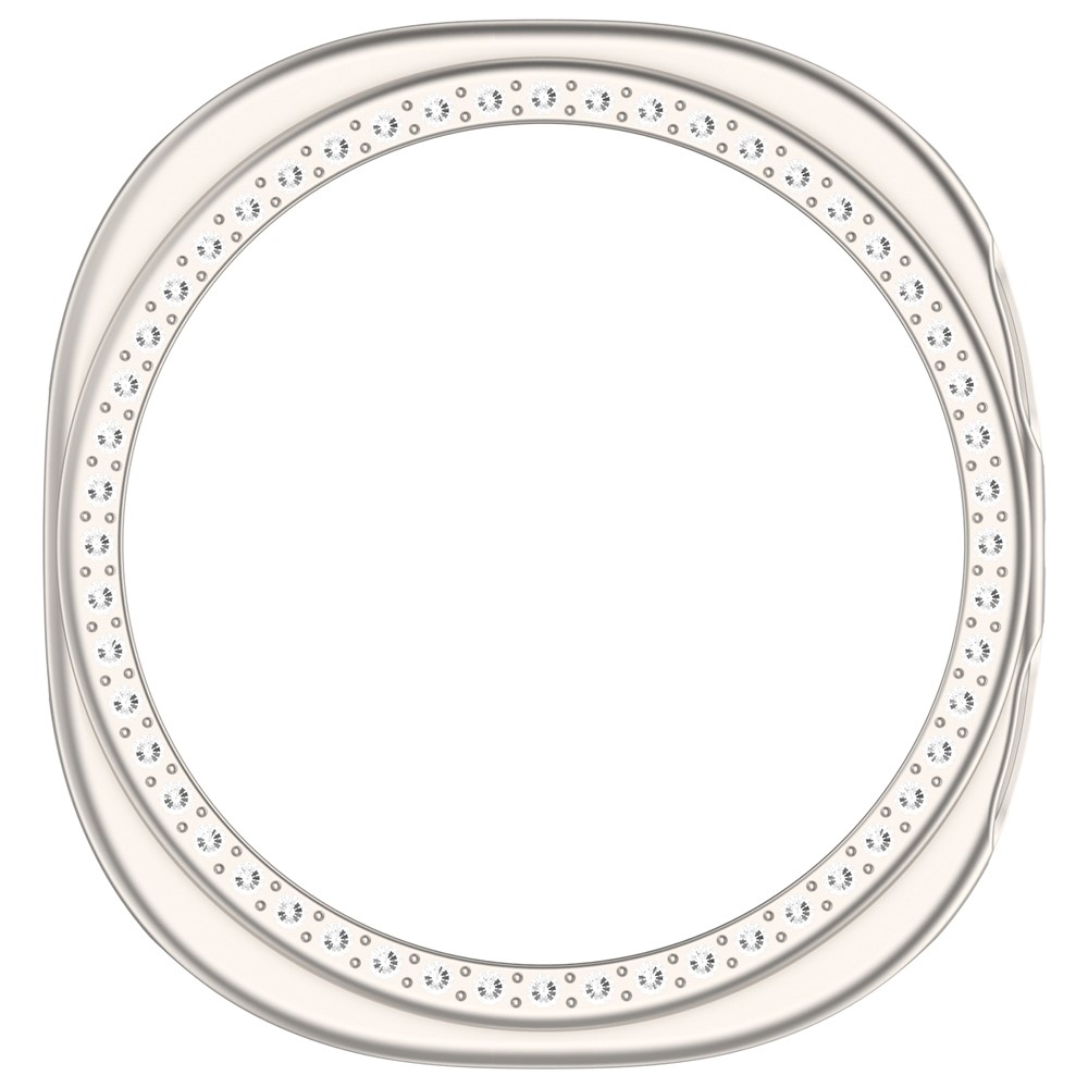 Decory plastové nasadzovacie puzdro s kamienkami na Samsung Galaxy Watch9 44mm - béžové
