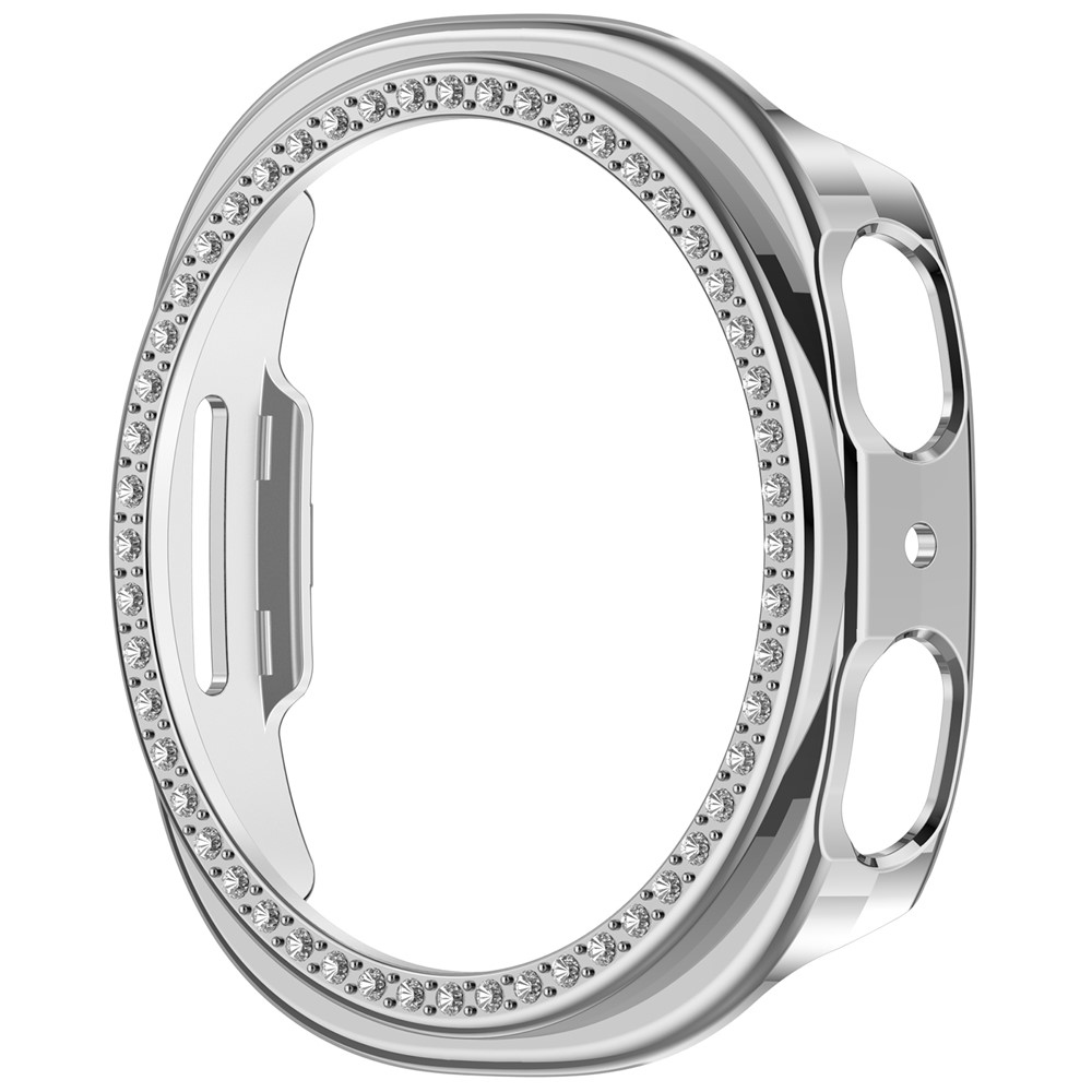 Decory plastové nasadzovacie puzdro s kamienkami na Samsung Galaxy Watch9 44mm - strieborné