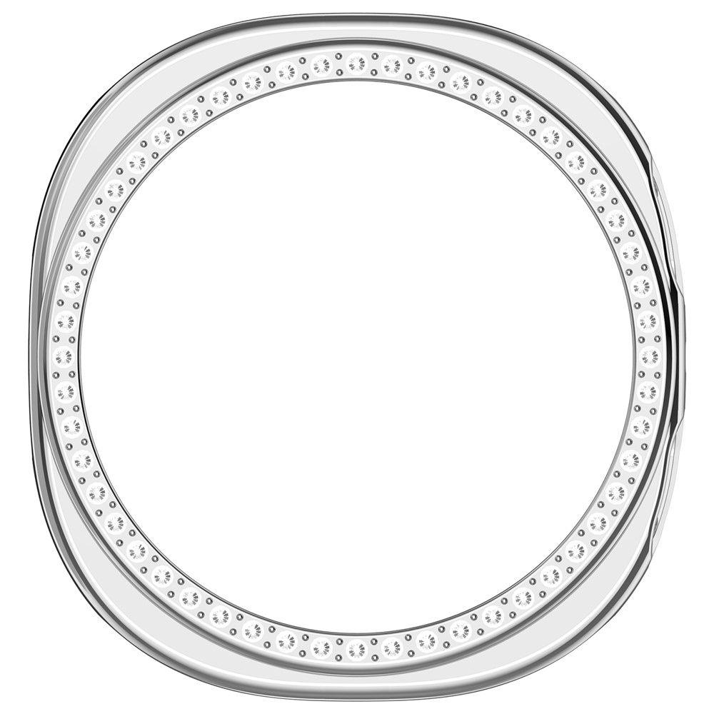 Decory plastové nasadzovacie puzdro s kamienkami na Samsung Galaxy Watch9 44mm - strieborné