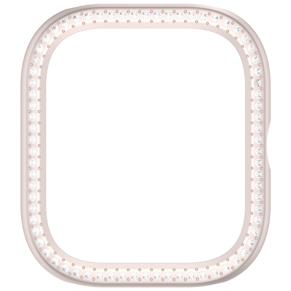 Decory plastové nasadzovacie puzdro s kamienkami na Xiaomi Redmi Watch 5 - béžové