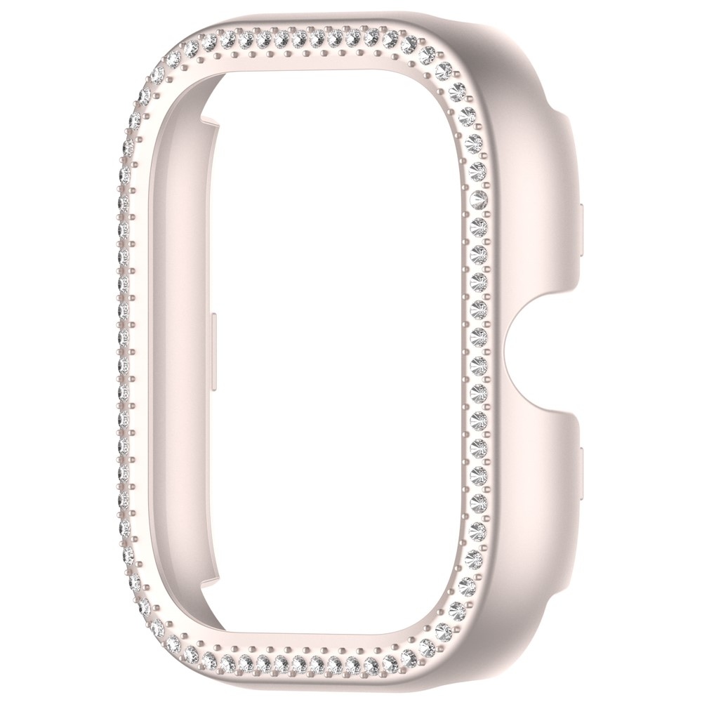 Decory plastové nasadzovacie puzdro s kamienkami na Xiaomi Redmi Watch 5 - béžové