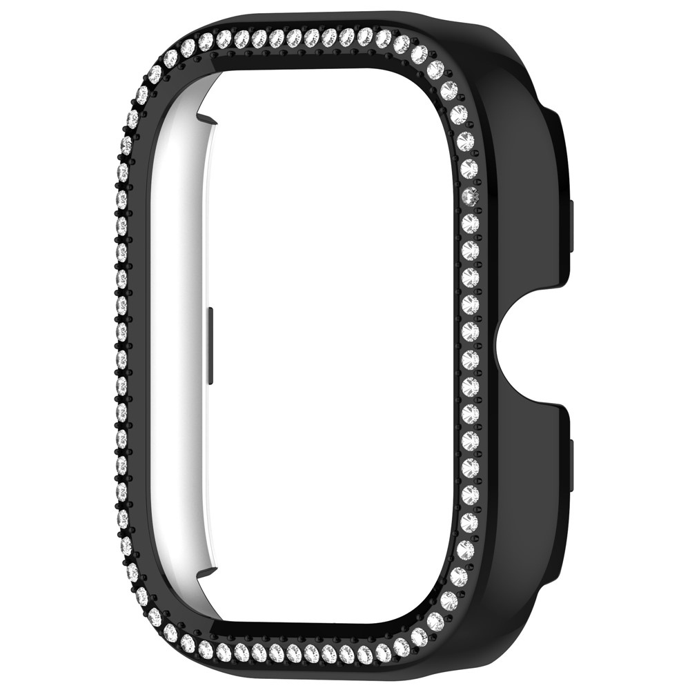 Decory plastové nasadzovacie puzdro s kamienkami na Xiaomi Redmi Watch 5 - čierne