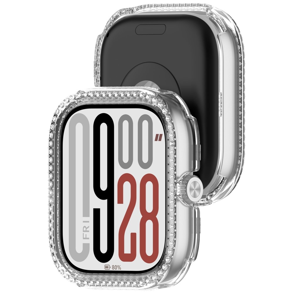 Decory plastové nasadzovacie puzdro s kamienkami na Xiaomi Redmi Watch 5 - priehľadné