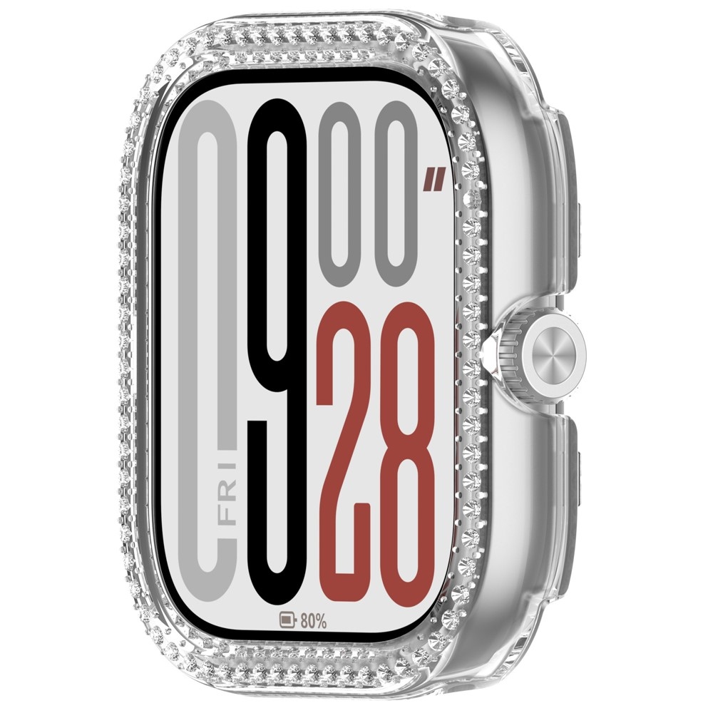Decory plastové nasadzovacie puzdro s kamienkami na Xiaomi Redmi Watch 5 - priehľadné
