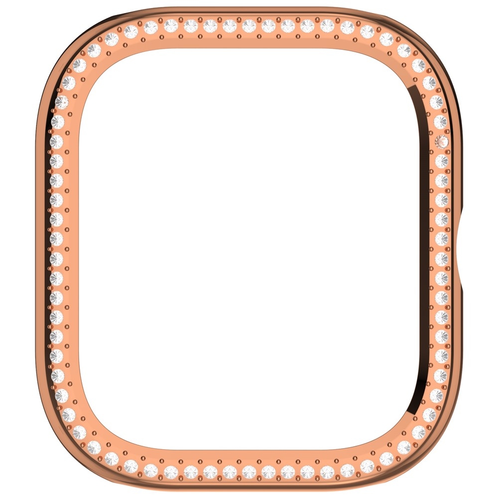 Decory plastové nasadzovacie puzdro s kamienkami na Xiaomi Redmi Watch 5 - ružovozlaté