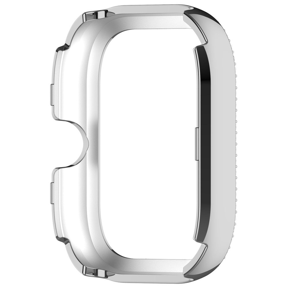 Decory plastové nasadzovacie puzdro s kamienkami na Xiaomi Redmi Watch 5 - strieborné