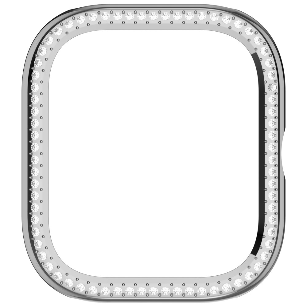 Decory plastové nasadzovacie puzdro s kamienkami na Xiaomi Redmi Watch 5 - strieborné