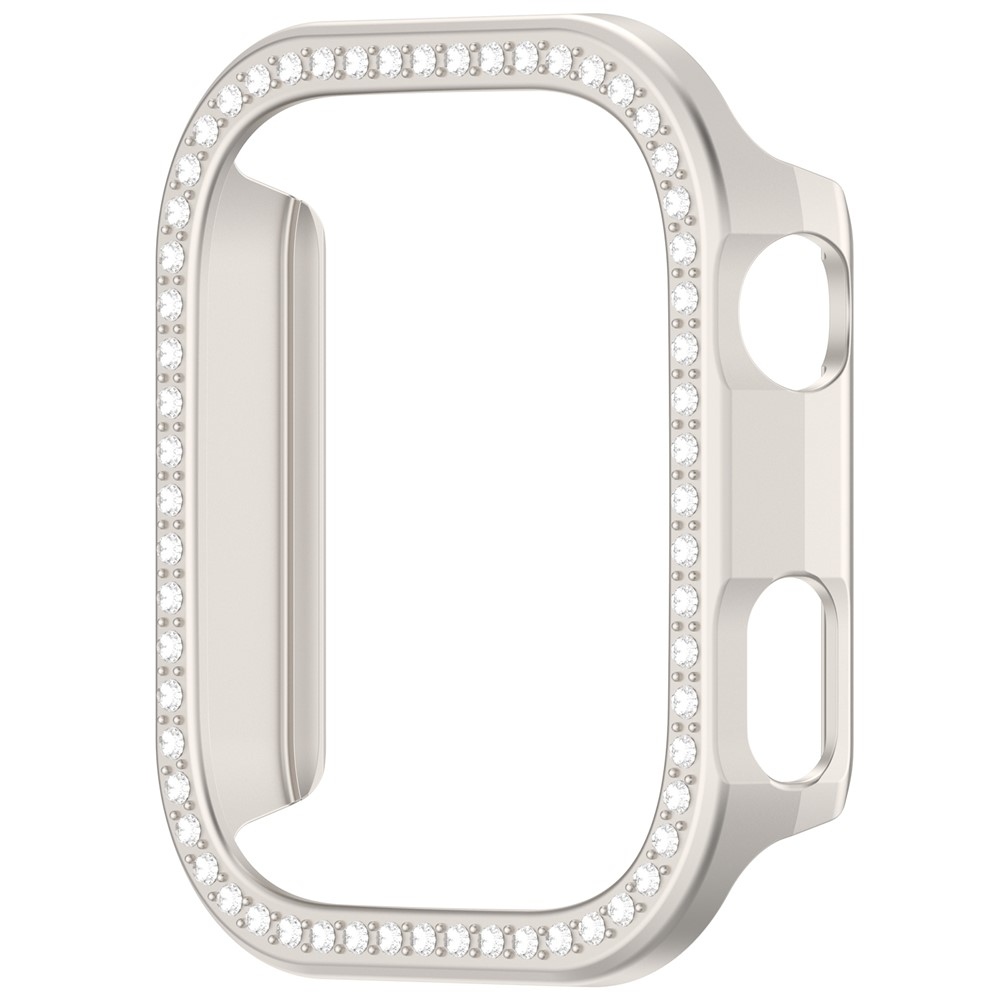 Decory plastové nasadzovacie puzdro s kamienkami na Xiaomi Redmi Watch 6 - béžové