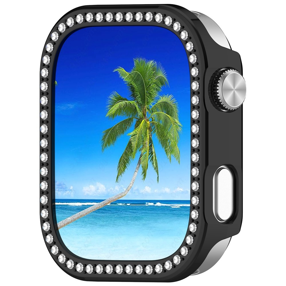 Decory plastové nasadzovacie puzdro s kamienkami na Xiaomi Redmi Watch 6 - čierne