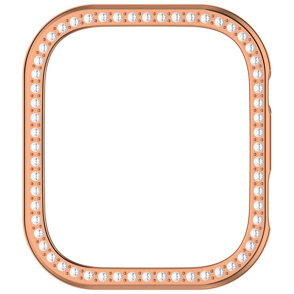 Decory plastové nasadzovacie puzdro s kamienkami na Xiaomi Redmi Watch 6 - ružovozlaté