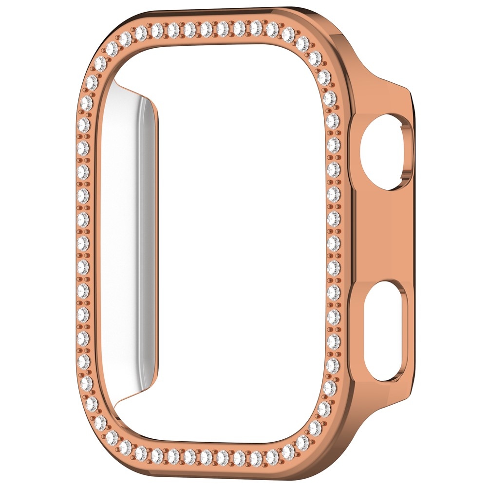 Decory plastové nasadzovacie puzdro s kamienkami na Xiaomi Redmi Watch 6 - ružovozlaté