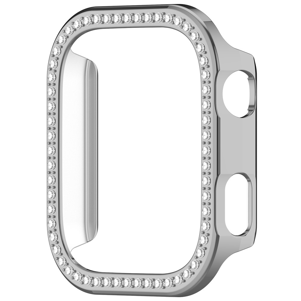 Decory plastové nasadzovacie puzdro s kamienkami na Xiaomi Redmi Watch 6 - strieborné