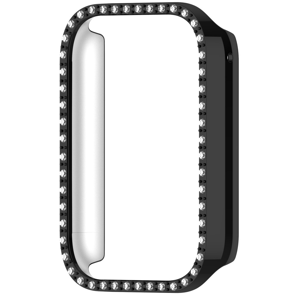 Decory plastové nasadzovacie puzdro s kamienkami na Xiaomi Smart Band 10 Pro - čierne