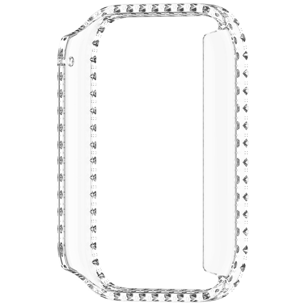 Decory plastové nasadzovacie puzdro s kamienkami na Xiaomi Smart Band 10 Pro - priehľadné