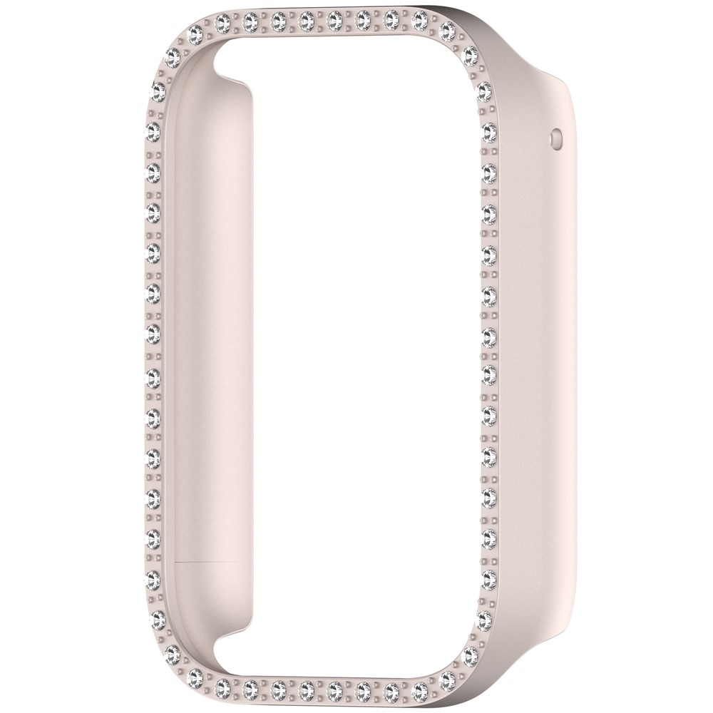 Decory plastové nasadzovacie puzdro s kamienkami na Xiaomi Smart Band 8 Pro - béžové