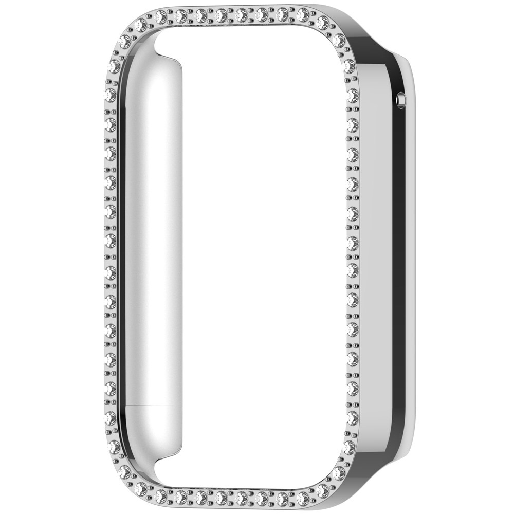 Decory plastové nasadzovacie puzdro s kamienkami na Xiaomi Smart Band 8 Pro - strieborné
