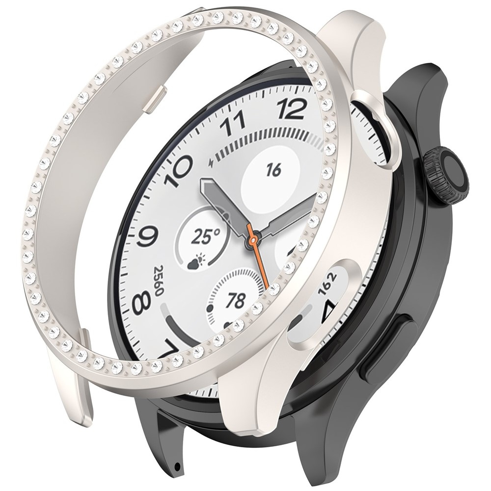 Decory plastové nasadzovacie puzdro s kamienkami na Xiaomi Watch 5 - béžové