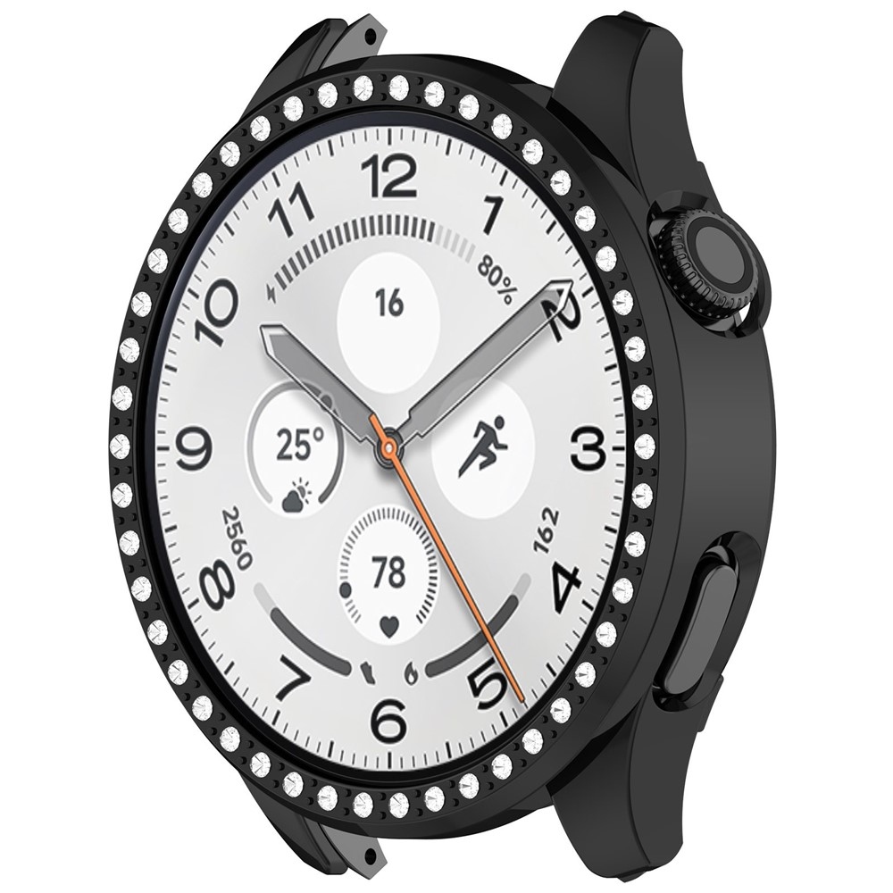 Decory plastové nasadzovacie puzdro s kamienkami na Xiaomi Watch 5 - čierne