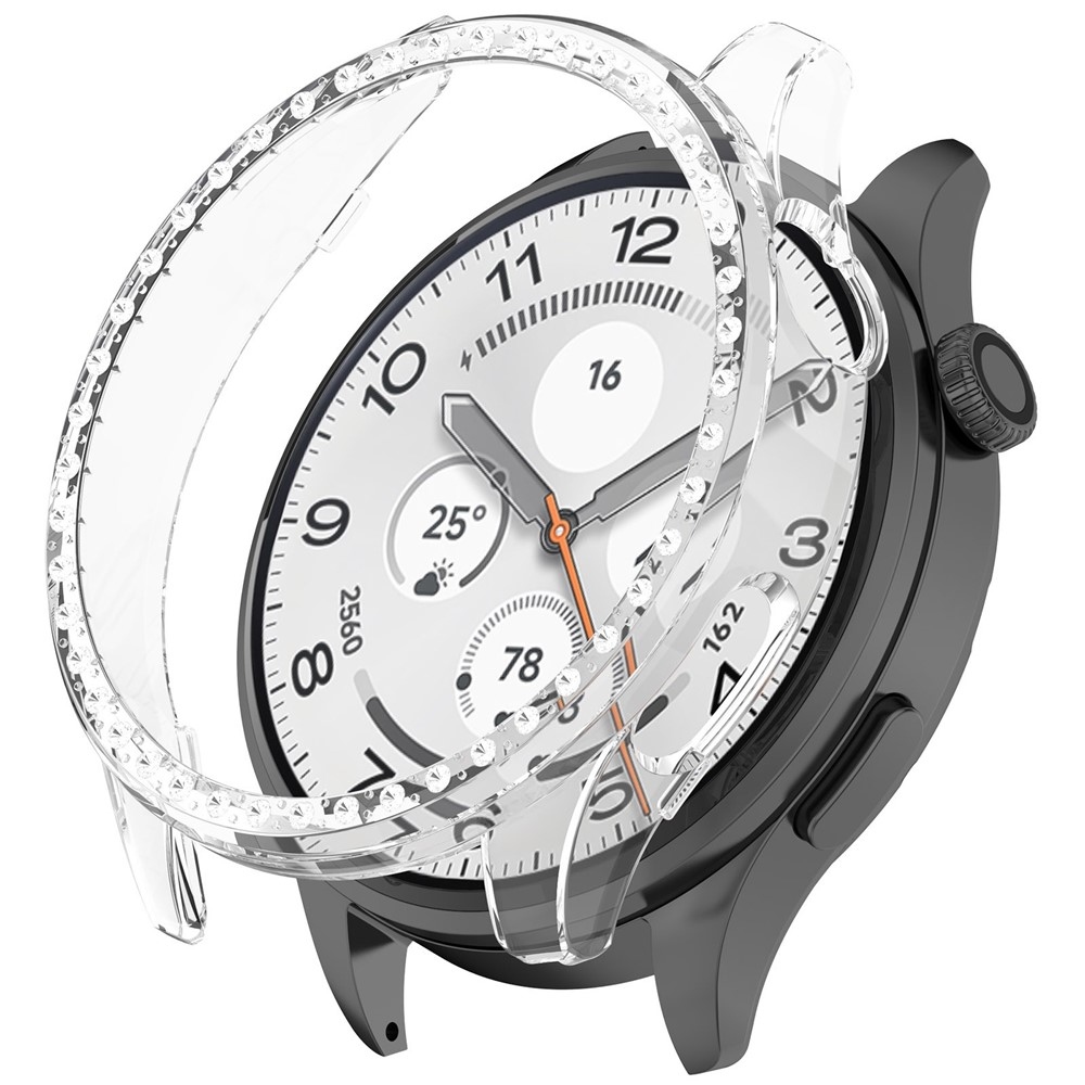 Decory plastové nasadzovacie puzdro s kamienkami na Xiaomi Watch 5 - priehľadné