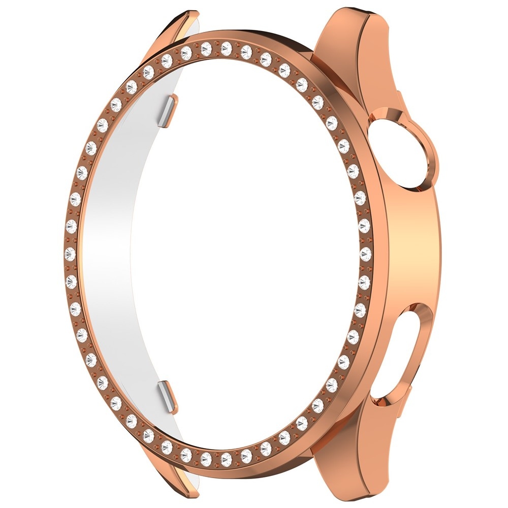Decory plastové nasadzovacie puzdro s kamienkami na Xiaomi Watch 5 - ružovozlaté
