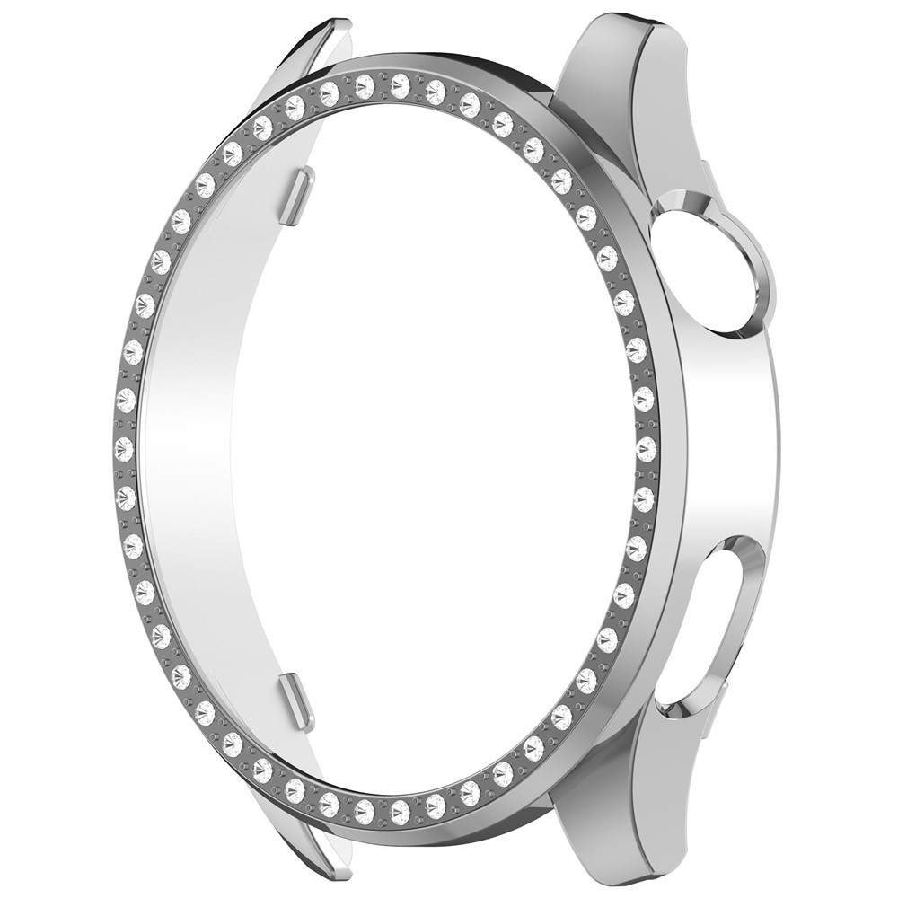 Decory plastové nasadzovacie puzdro s kamienkami na Xiaomi Watch 5 - strieborné