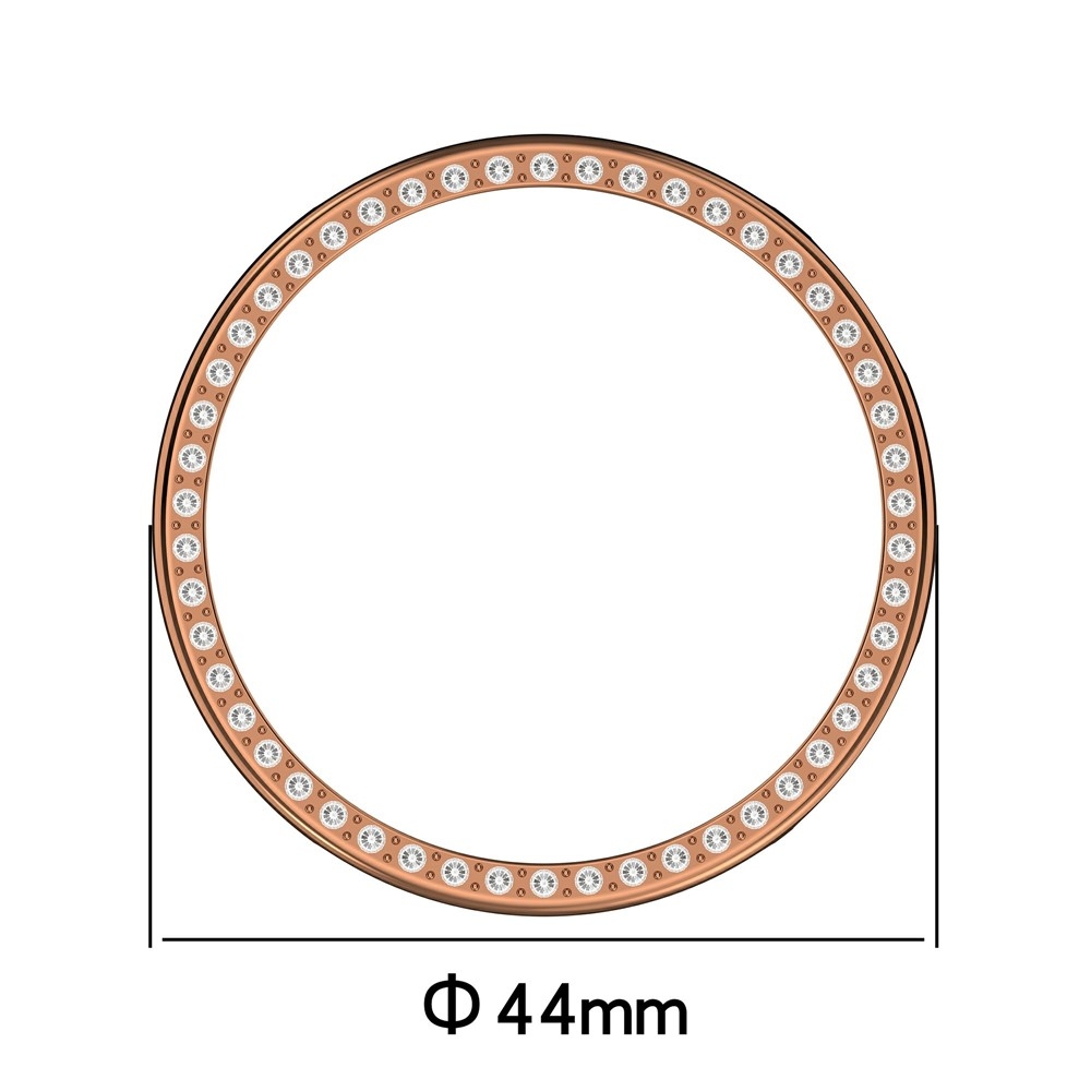 Decory plastové nasadzovacie puzdro s kamienkami na Xiaomi Watch S4 41mm - ružovozlaté