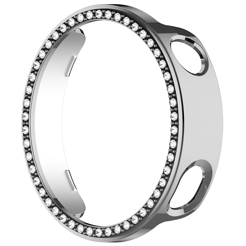 Decory plastové nasadzovacie puzdro s kamienkami na Xiaomi Watch S4 41mm - strieborné