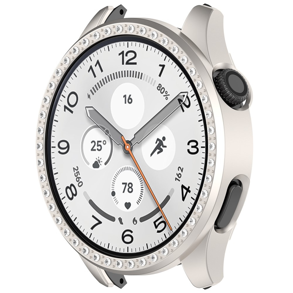Decory plastové nasadzovacie puzdro s kamienkami na Xiaomi Watch S5 - béžové