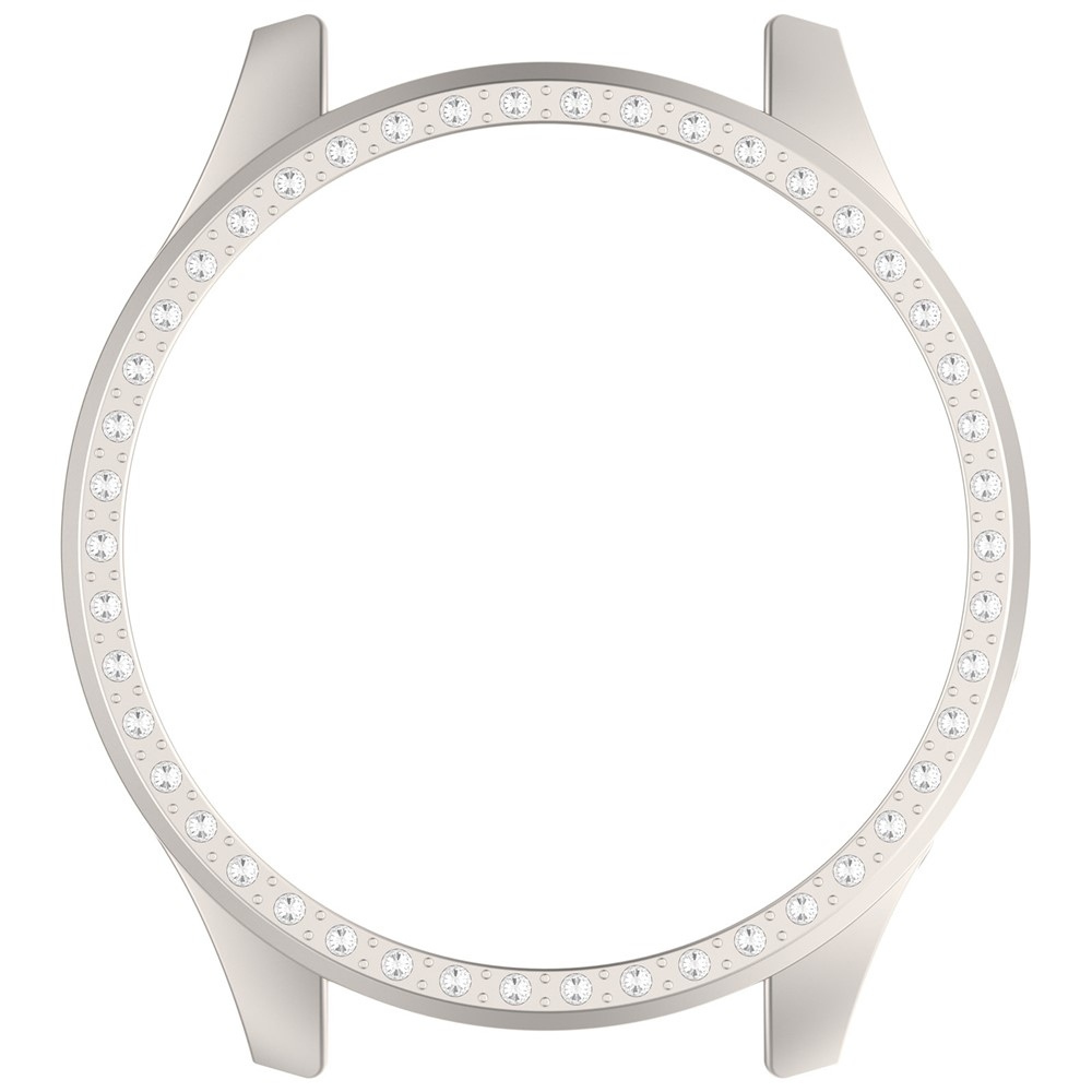 Decory plastové nasadzovacie puzdro s kamienkami na Xiaomi Watch S5 - béžové