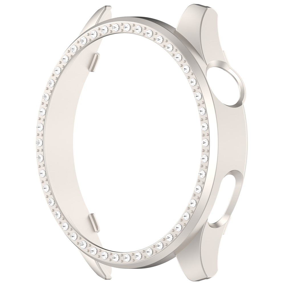 Decory plastové nasadzovacie puzdro s kamienkami na Xiaomi Watch S5 - béžové