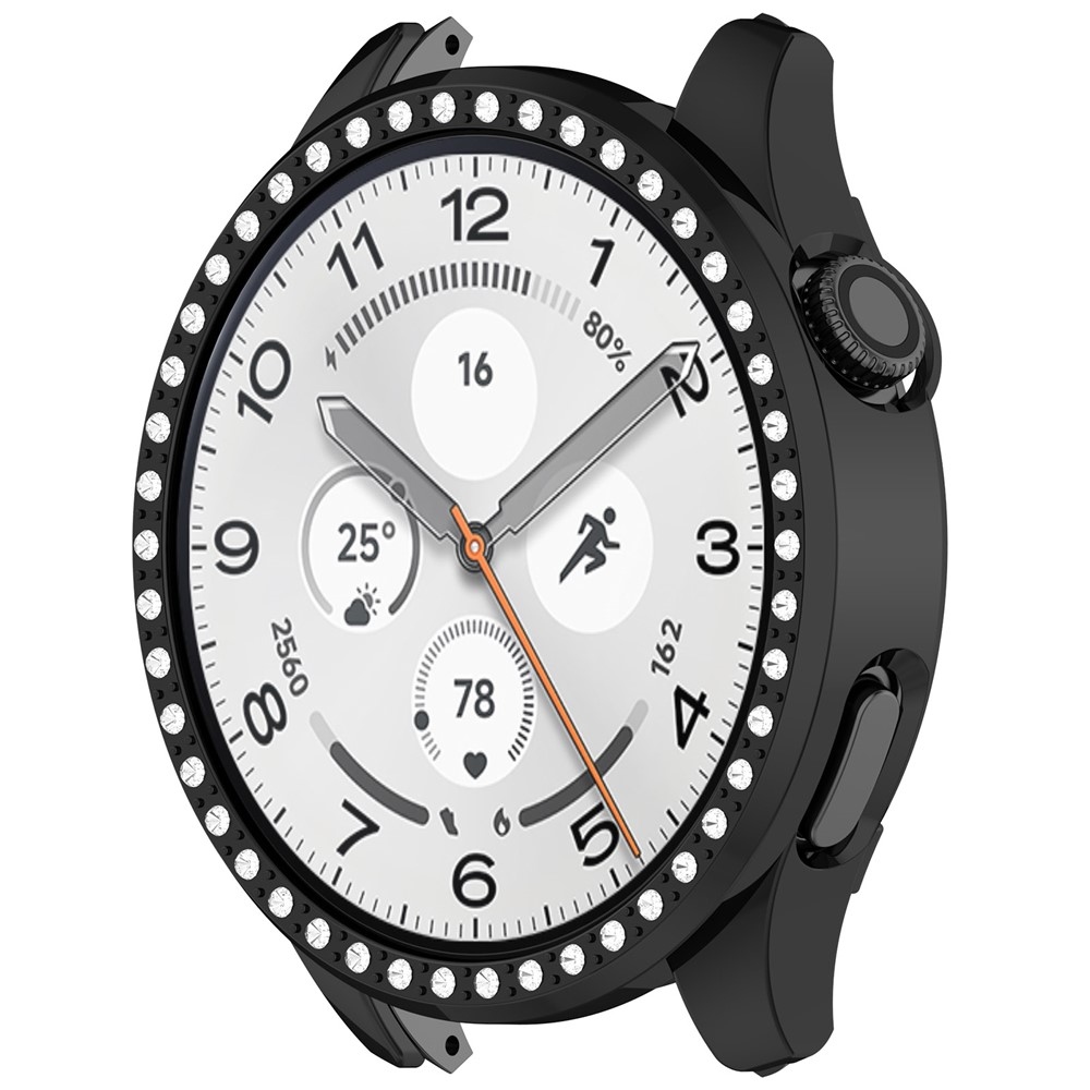 Decory plastové nasadzovacie puzdro s kamienkami na Xiaomi Watch S5 - čierne