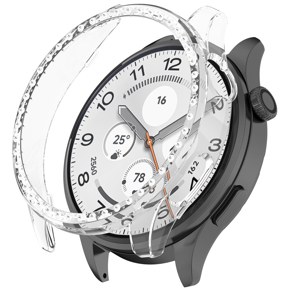 Decory plastové nasadzovacie puzdro s kamienkami na Xiaomi Watch S5 - priehľadné